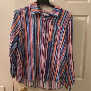 Colorful Striped Button-Up Shirt